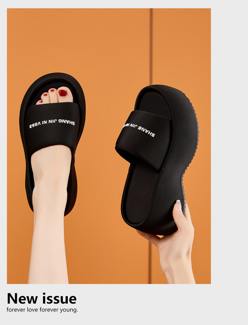 Dép sandal nữ đế dày chữ V đơn giản phong cách casual — Bạc, Đen chi tiết 12