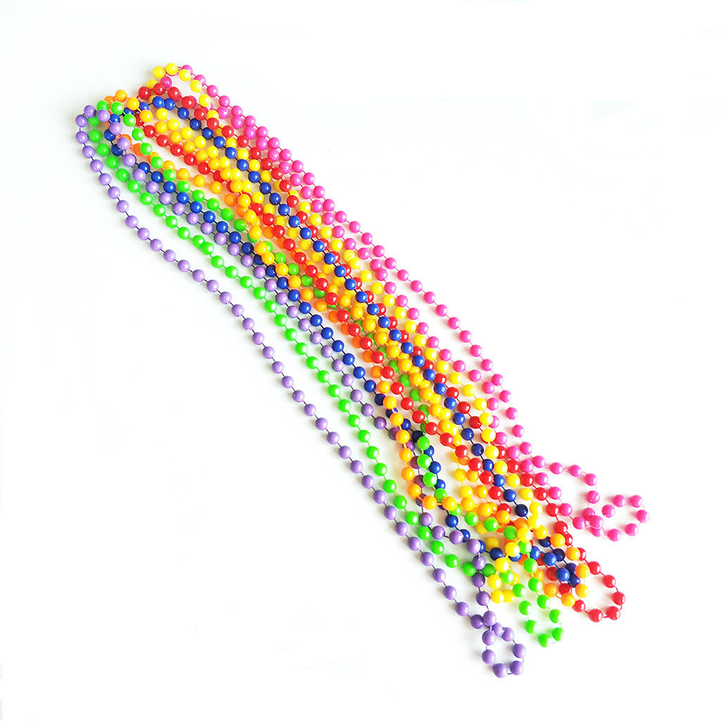1980s prom party costume accessories neon plastic necklace solid color beaded necklace fluorescent neon necklace