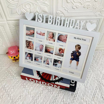 1ST BIRTHDAY baby creative December growth record photo frame BIRTHDAY party commemorative PP plastic photo frame
