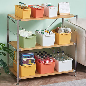 Plastic color storage box with handle thickened large capacity multi-size storage box snack toy sundries storage box