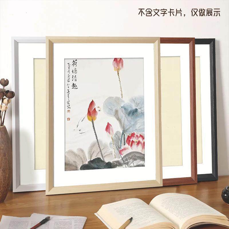 Wooden Calligraphy Photo Frame Empty Frame Table Hanging Wall Living Room Calligraphy and Painting Decorative Frame A3A4 Picture Frame Mounting Kidsren Wholesale