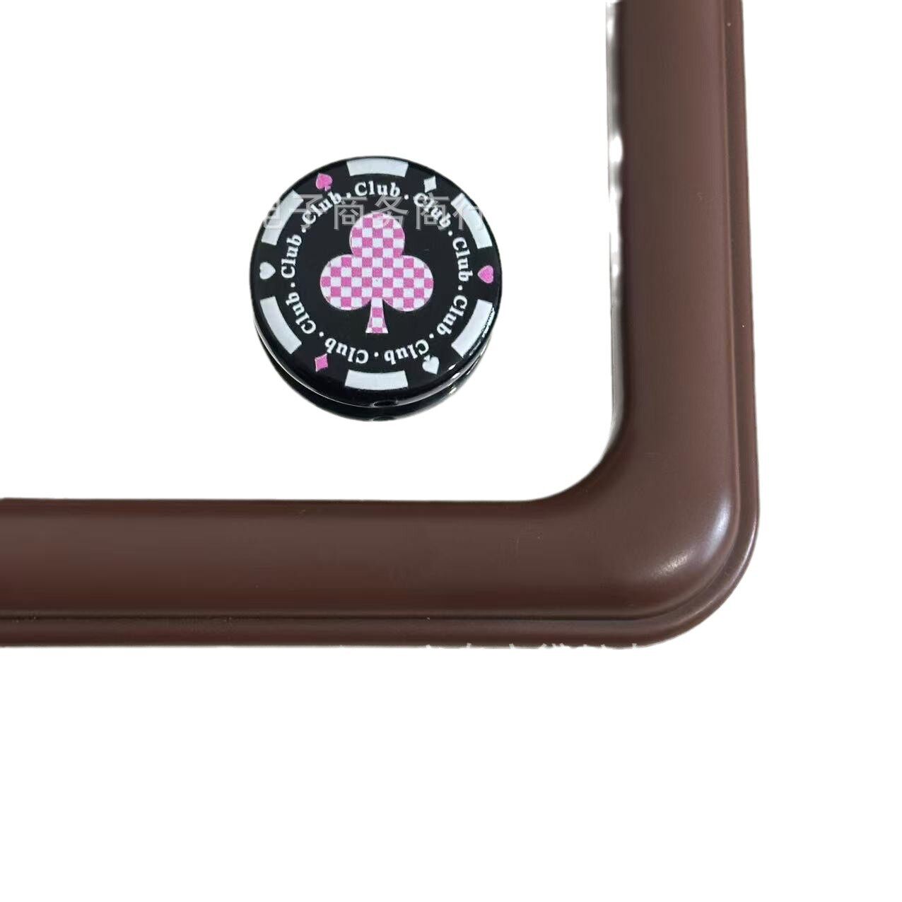 DIY Jewelry Accessories Acrylic Round Pieces Printed Playing Card Milk Pieces Oblique Hole Beaded Bracelet Necklace Jewelry Clothing