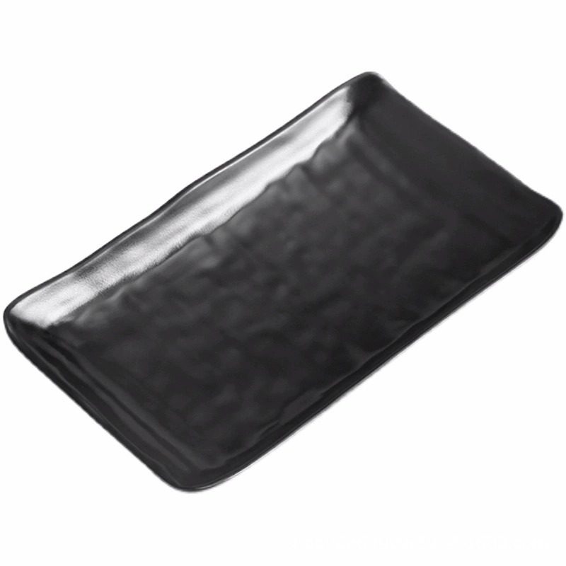Black Frosted Imitation Porcelain Plate Restaurant Hot Pot Restaurant Round Plate Buffet Plate Snack Rectangular Plate Melamine Commercial
