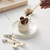 Light Luxury Ceramic Spoon Stainless Steel Coffee Spoon Afternoon Tea Cake Dessert Spoon Cross-border High-value Small Fork Soup Spoon