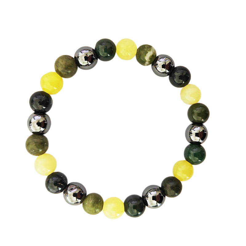 Amazon wish foreign trade cross-border peacock tiger eye stone mix and match three-color bracelet Agate black iron stone 8mm bracelet