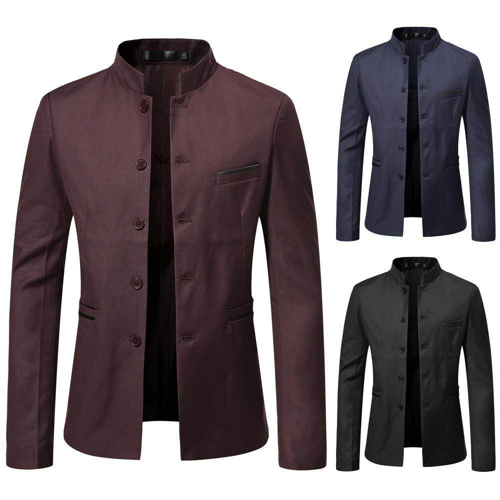 men's stand-up collar suit youth slim tunic suit men's suit jacket