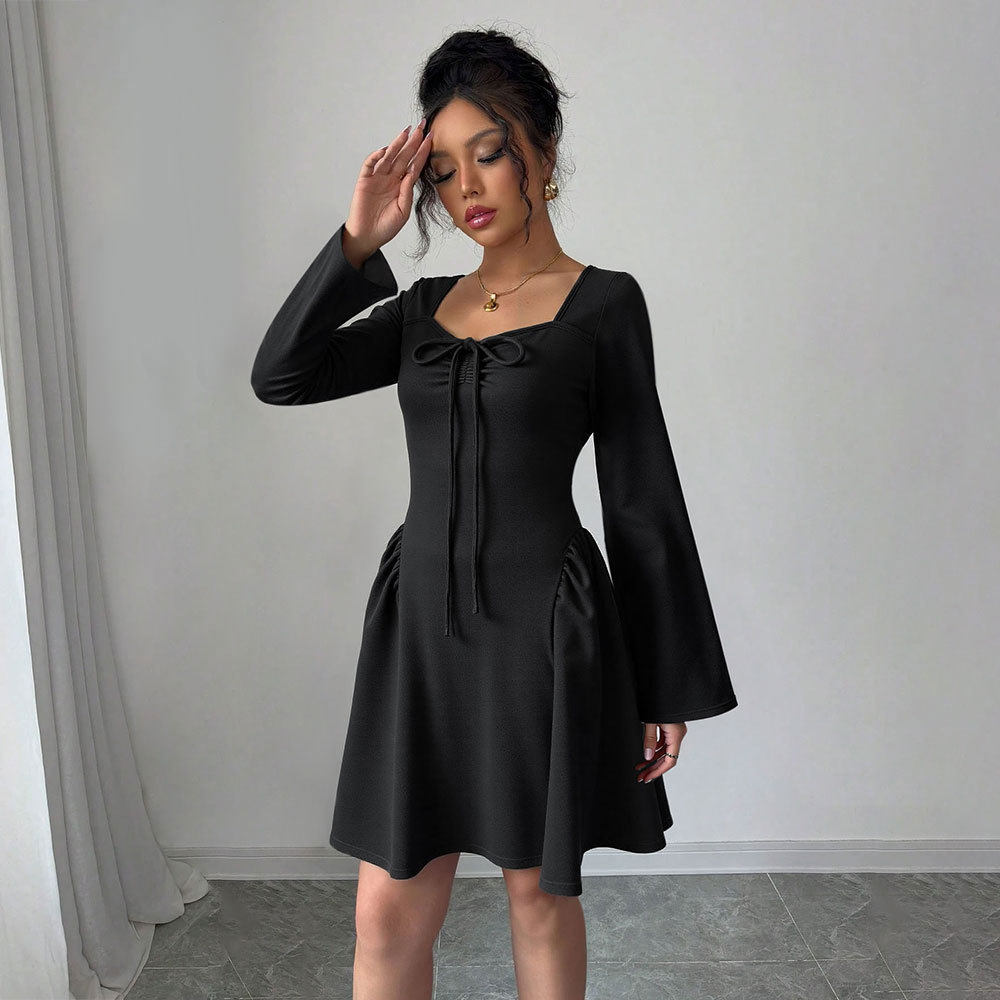 Elegant U Neck Long Sleeve Bodycon Dress Spring Summer Collection Perfect for Parties and Events Wholesale Available