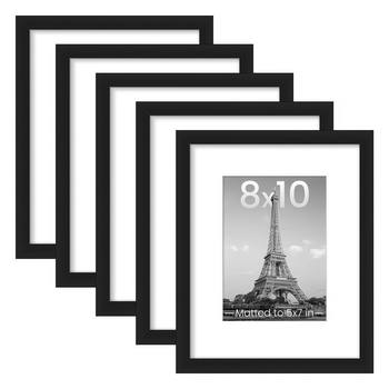 Cross-Border Handmade Wooden Photo Frame Five-Piece Set 10-Color Poster Frame 10inch 18inch A3A4 Photo Wall Frame Combination