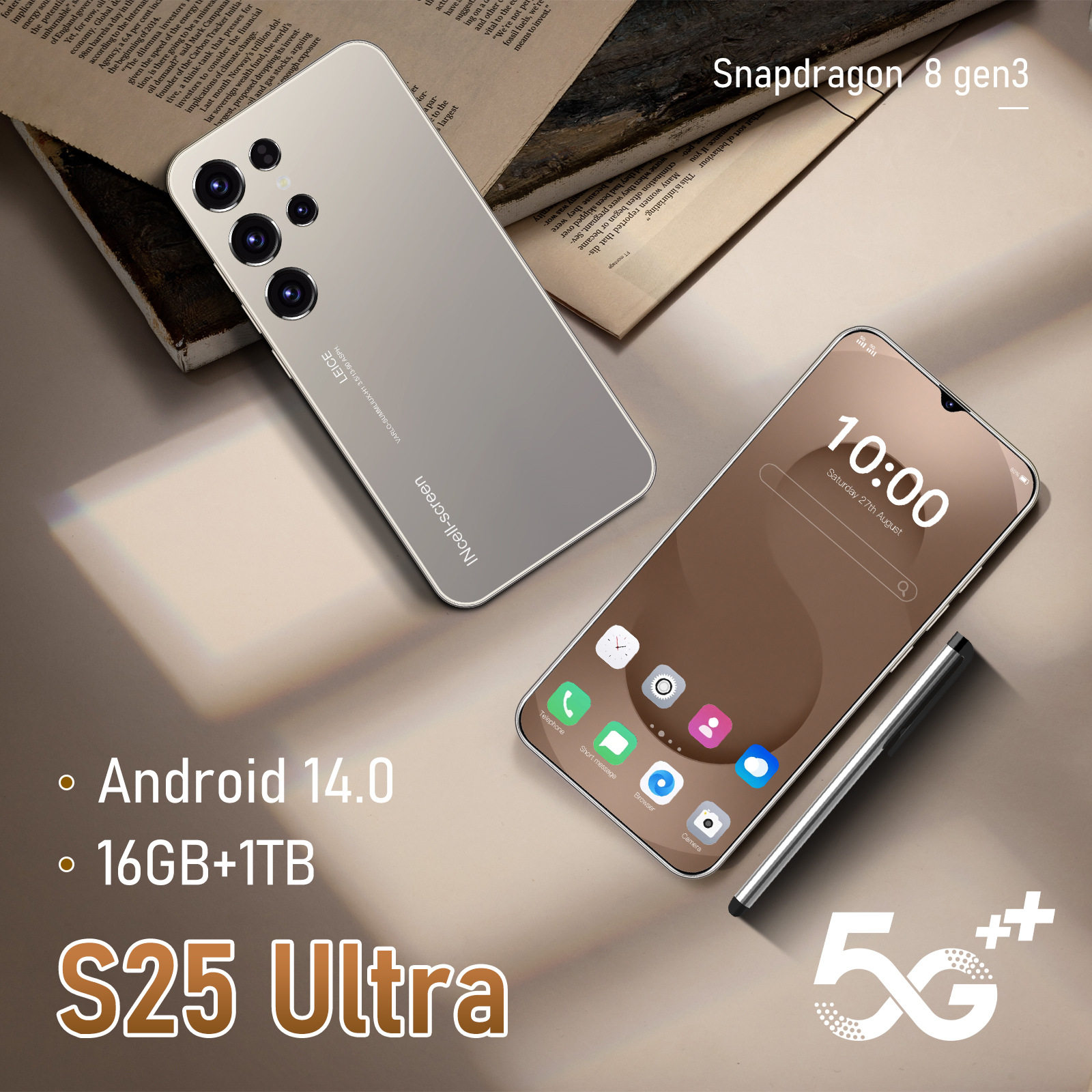 Новый трансграничный мобильный телефон S25 Ultra 2 + 16-дюймовый смартфон с большим экраном true 4G Android 8.1 для внешней торговли Изображение 1
