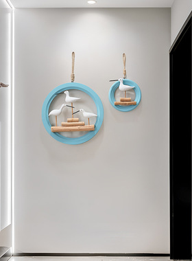 地中海风格装饰挂件客厅墙上立体海鸟卧室酒吧餐厅背景墙装修饰品