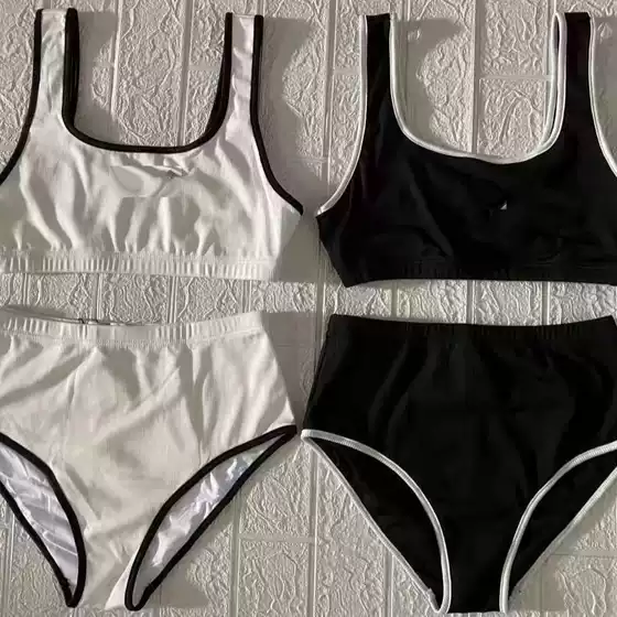 Chao Brand New Export Cross-border European and American Style Couples Fragrant Split Swimsuit Body Long Sleeve Swimsuit Knitted Sling