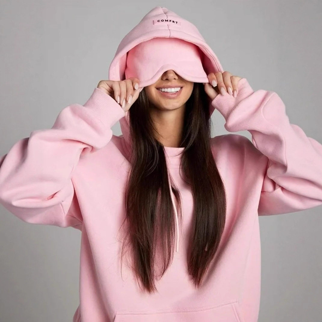 Hooded Sweatshirt Set Solid Color Long Sleeve Comfortable Fabric Fall Winter Style Wholesale Available