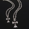 Crocky Star CH Hip Hop Nightclub Fashion Brand Cross Necklace Handmade Chain Valentine's Day Gift Vintage Imitation Silver Hanging Chain