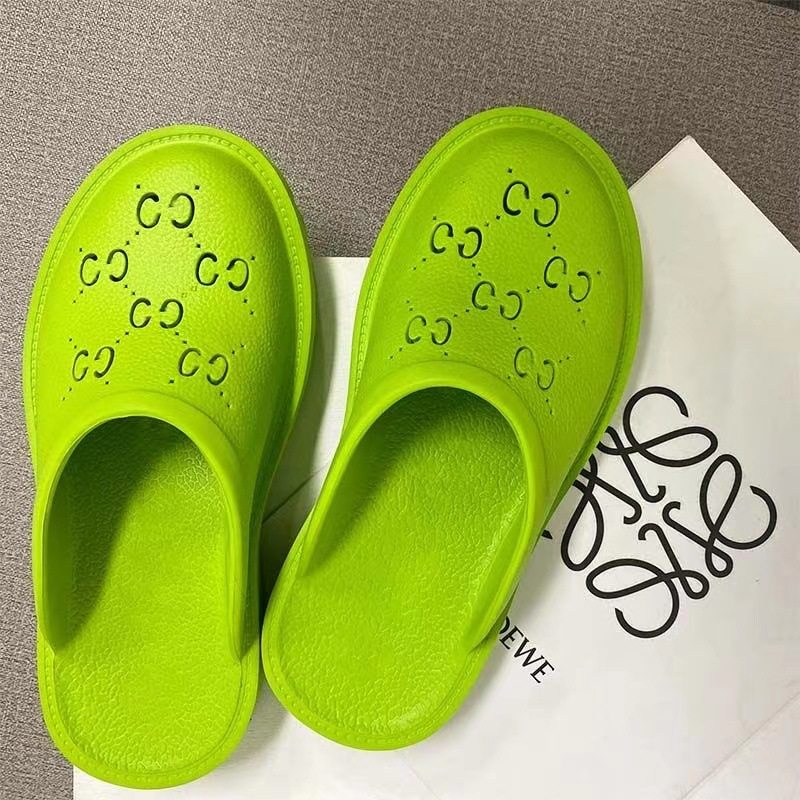 PVC Baotou Cave Shoes Flat Mid-heel Fashionable All-match Breathable Non-slip Deodorant Indoor and Outdoor Wear Slip-on Slippers