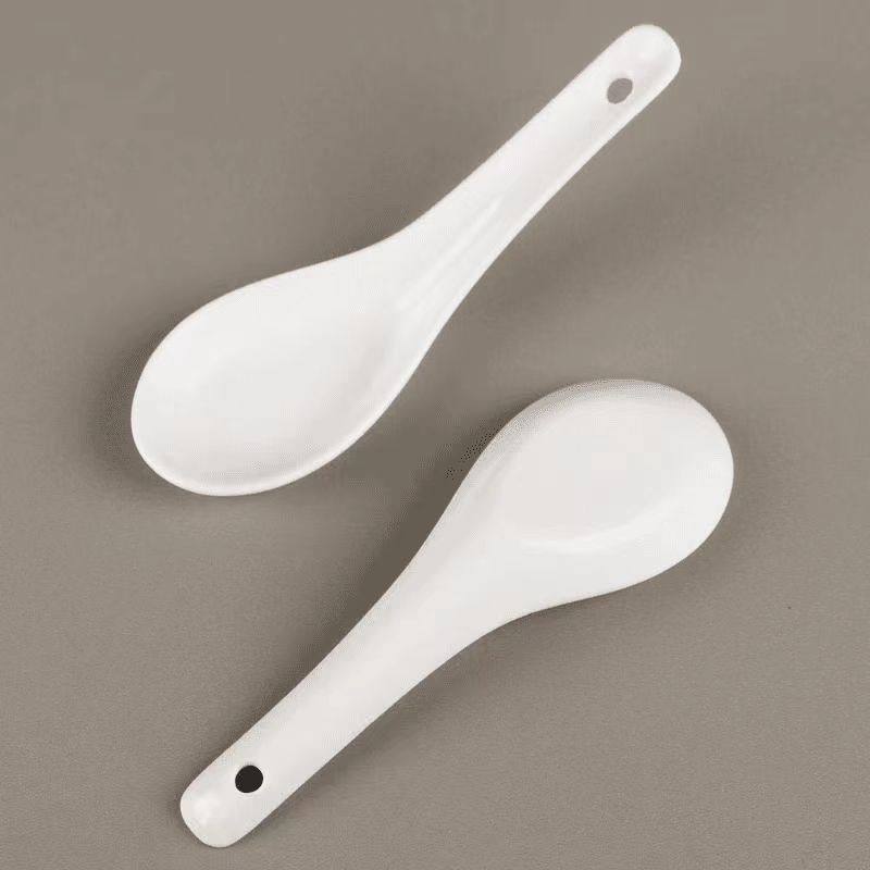 Jingdezhen Bone China Household Spoons and Chopsticks Porcelain Spoons Pure White Bone China Small Spoons Hotel Supplies Soup Spoons