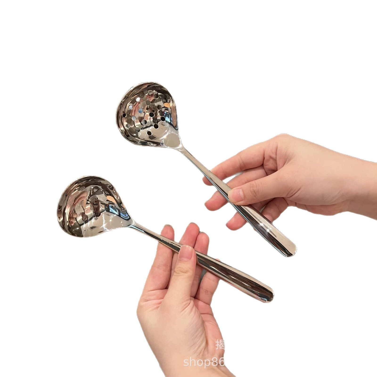 Stainless Steel Thickened Hammered Spoon Creative Stone Pattern Soup Spoon Household Dining Spoon Serving Spoon Hot Pot