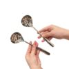Stainless Steel Thickened Hammered Spoon Creative Stone Pattern Soup Spoon Household Dining Spoon Serving Spoon Hot Pot