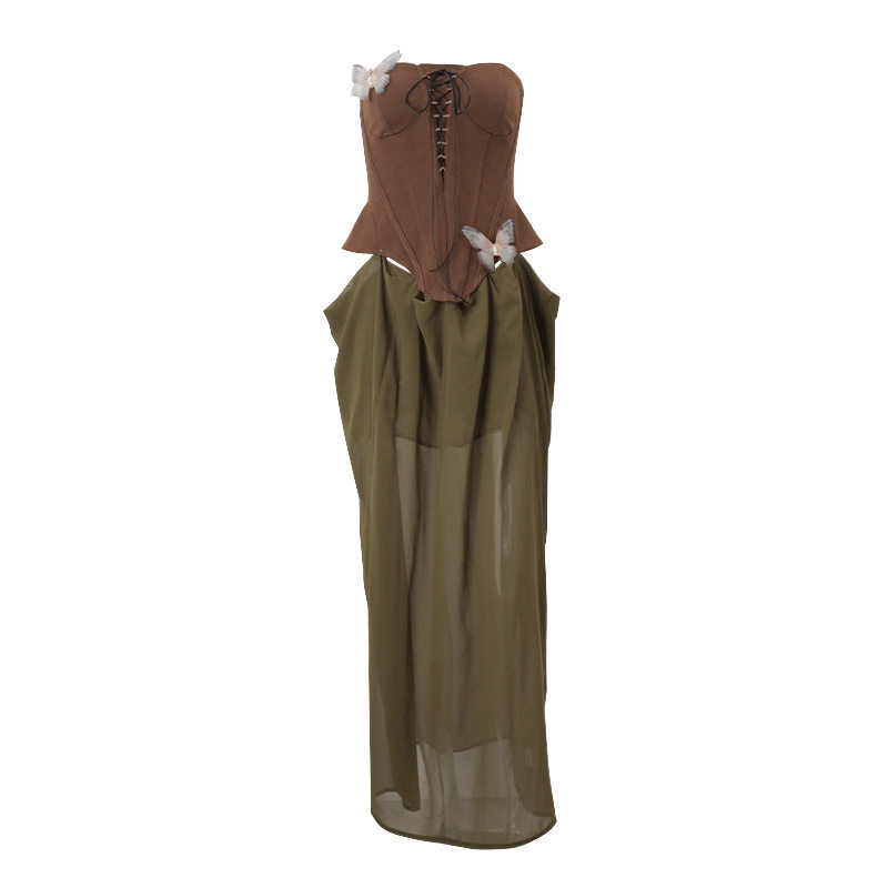 Fashion Vintage High Waisted Bow Design Sexy Midi Skirt for Women Spring Collection Elegant Style Wholesale Available