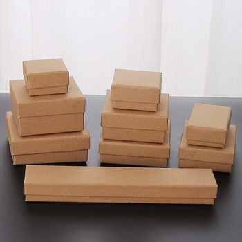 Factory Wholesale Kraft Paper Box Jewelry Packaging Box Heaven and Earth Cover Paper Box Ring Earrings Necklace Jewelry Box