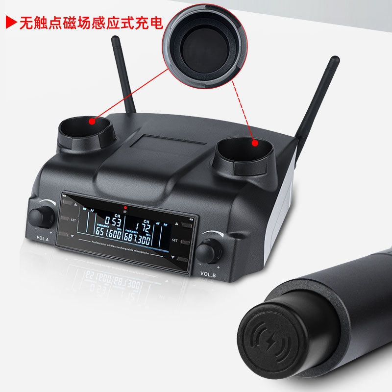 Performance U-Section Outdoor Microphone One-To-Two Wireless Handheld Microphone for Home Stage Wedding Conference Live Broadcast Microphone