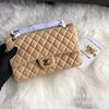 25 New Style Small Fragrance Grandma Shoulder Crossbody Bag Square Fat Caviar Cowhide Sheepskin Genuine Leather Small Square Bag for Women