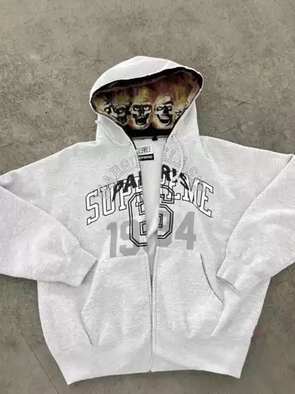 Zipper coat cardigan 2025 new cross-border 1994 English printing national tide treasure boy hoodie wholesale