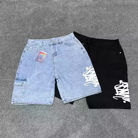 New Arrival US Version Logo Embroidered Jeans: Trendy Bermuda Shorts for Men and Women, In Stock