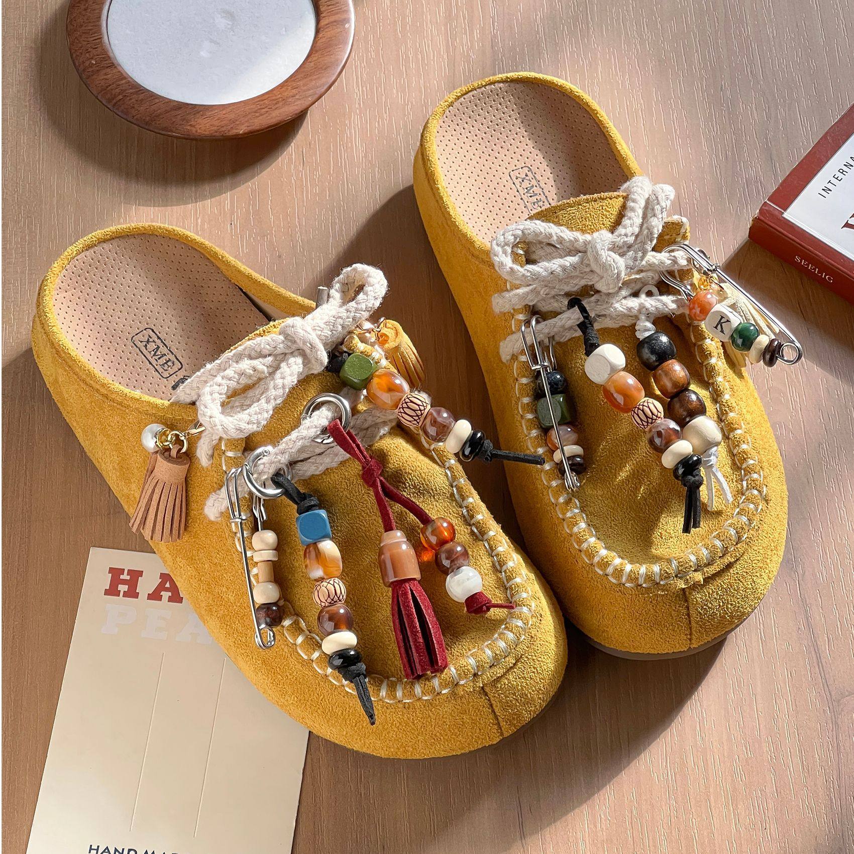 High-End Beaded Shoe Hanger Autumn and Winter Miu Series Maillard Shoe Bag Pendant German Training Kangaroo Shoes DIY Shoe Decoration Buckle