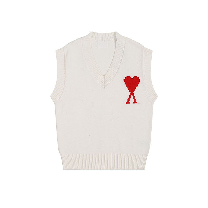 秋冬新款高领爱心毛衣男女条纹青年桃心跨境外贸休闲套头针织衫