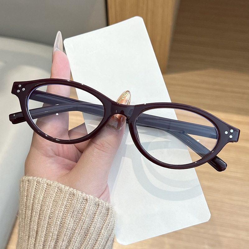 Anti-Blue Light Glasses for Women, Korean Style Retro Plain Glasses Frames for Nerds, Can Be Matched with Prescription Myopia Glasses Frames for Men
