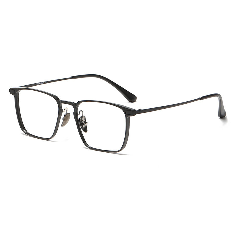high quality aluminum magnesium frame myopia glasses frame men's 20223 business simple casual square half titanium mirror leg flat mirror