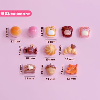 Miss Food and Play Combination Mini Steamed Bun Bread Slices Cream Hazelnut Rainbow Bread Maple Leaf DIY Resin Sticker