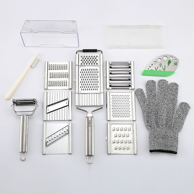 Newly upgraded 7 blades can be exchanged for multifunctional vegetable cutter set vegetable and fruit shredded sliced potato peeling grater