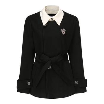 Ailinger Fake Two-Piece Suit Jacket for Women in Autumn and Winter, Small Waist, Preppy Style Black Suit Suit