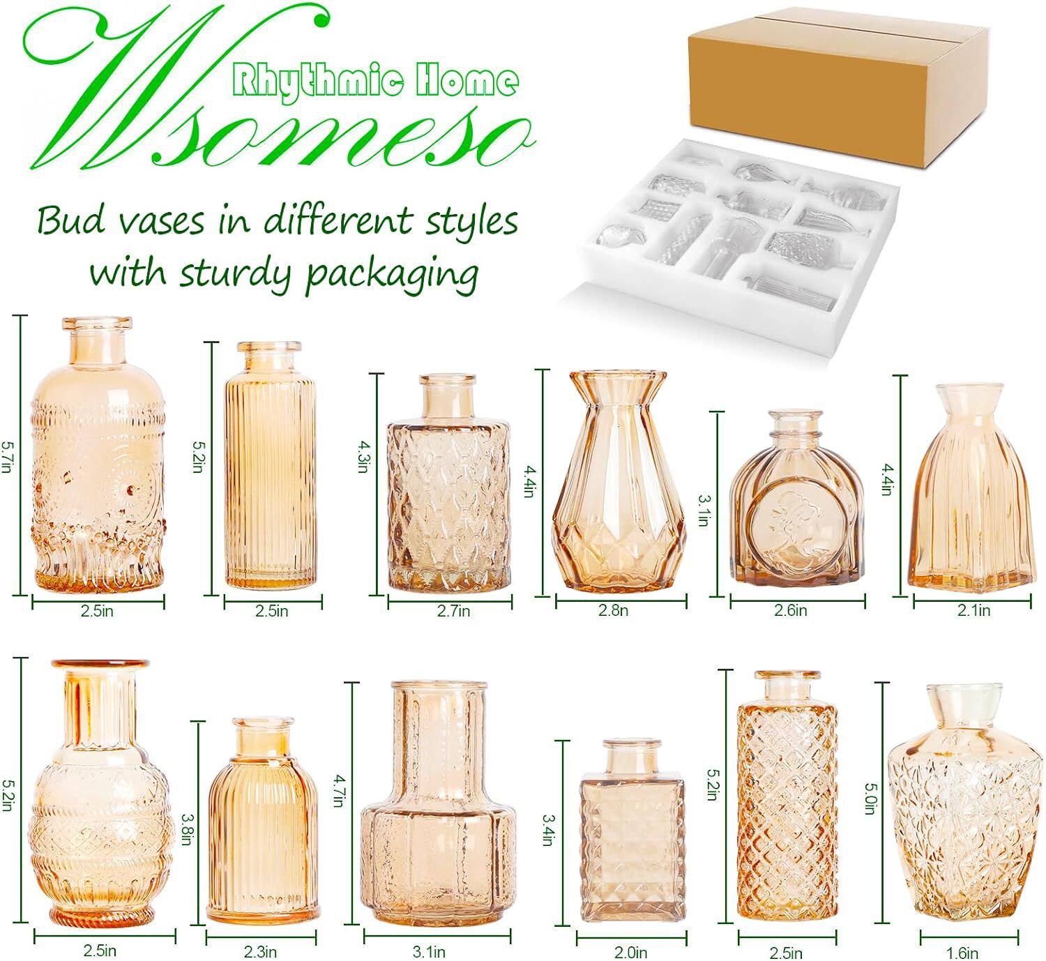 跨境热销复古玻璃花瓶插画高级感香薰瓶 透明ins风摆件小花瓶套装