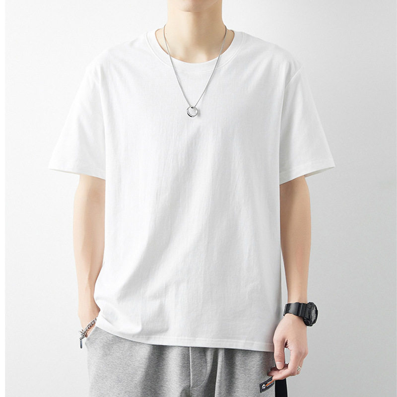 Pure Cotton Black T-Shirt for Men and Women, Short-Sleeved, Suitable for Layering in Summer, Loose-Fitting Half-Sleeve Tee, Solid Color Top, Combed Cotton, Breathable