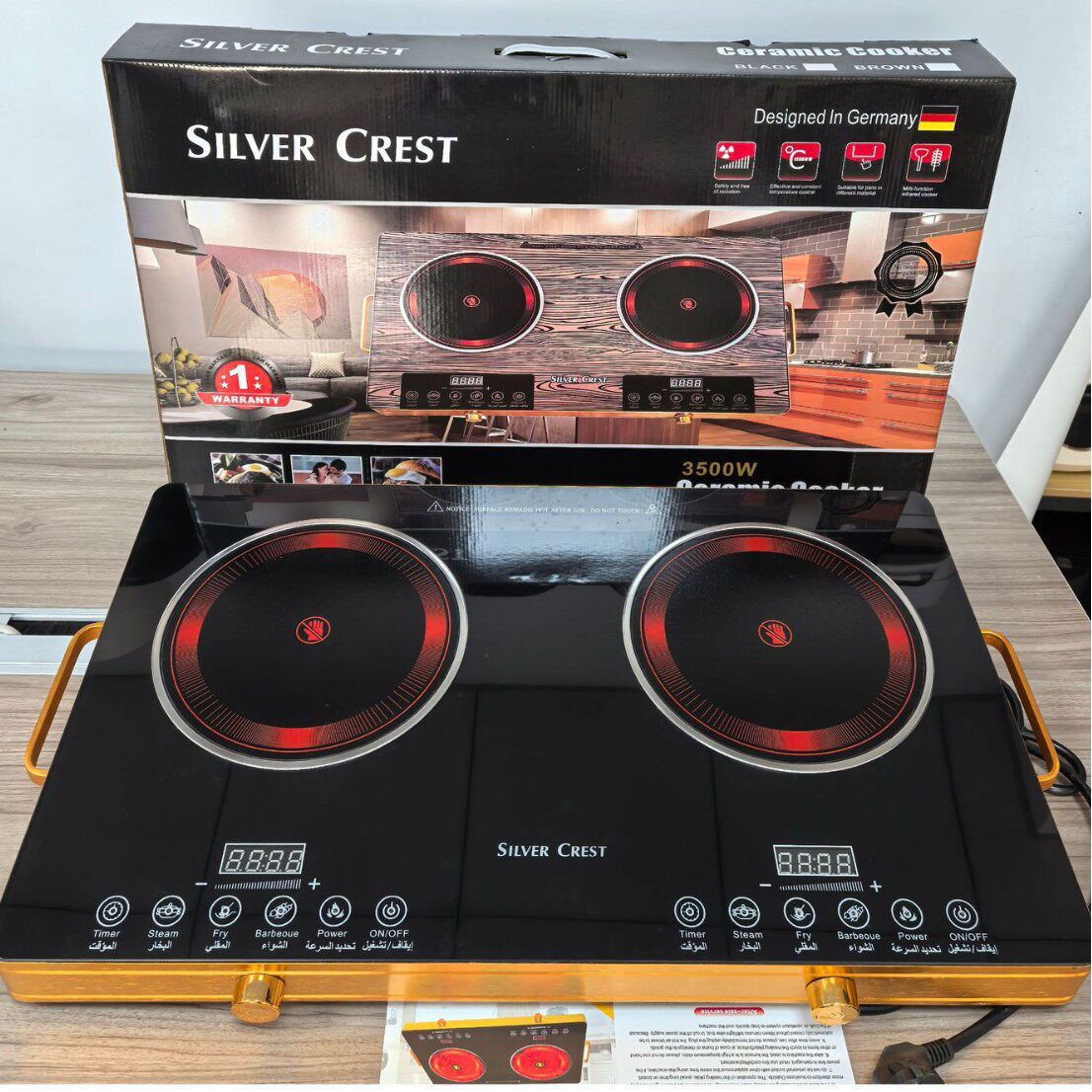 electric ceramic stove double-burner electric ceramic stove multi-functional double-head electric stove household ultra-high power 3500W intelligent timing