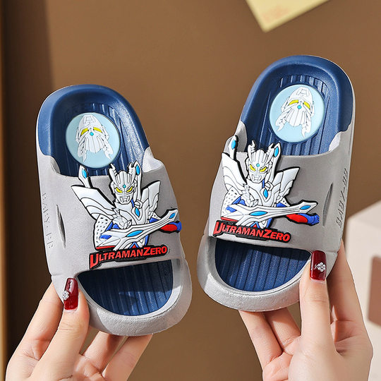 Infinite Sello Ultraman Slippers Boys Summer 2025 New Home Soft Bottom Non-Slip Slippers for Baby Kids