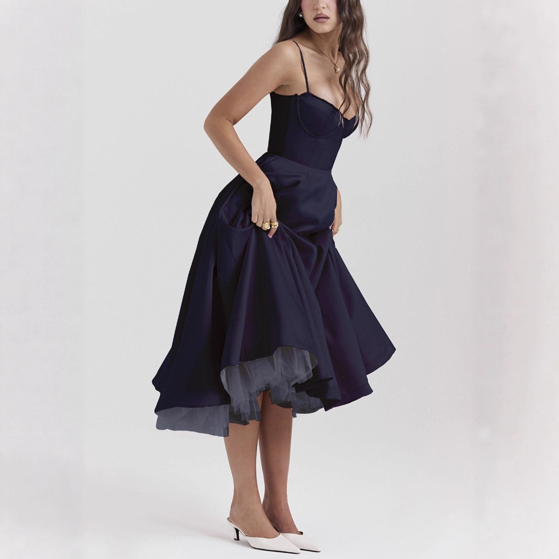 Womens Sleeveless V Neck Backless Dress Sexy Fit Flare Design Perfect for Autumn Events Wholesale Available