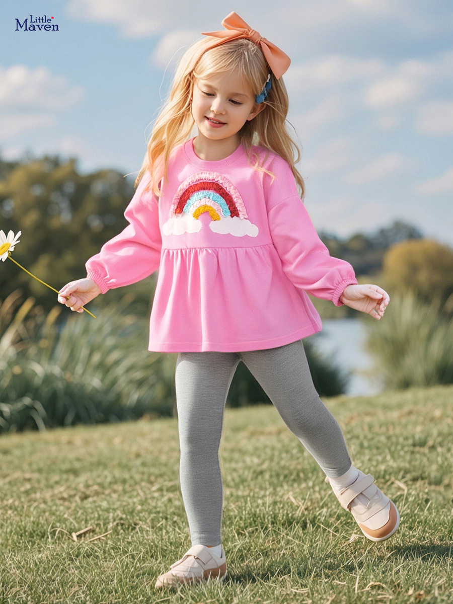 Kids' Clothing Wholesale, [Style] Girls' Set, Rainbow Autumn Long-sleeve Kids' Set