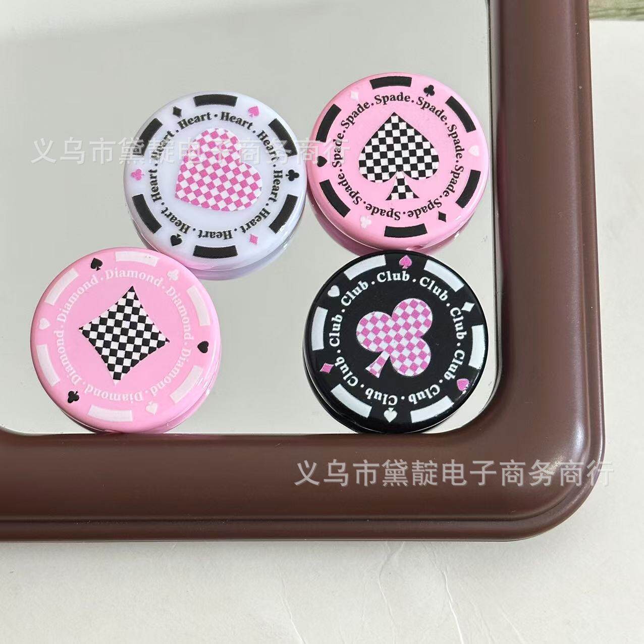 DIY Jewelry Accessories Acrylic Round Pieces Printed Playing Card Milk Pieces Oblique Hole Beaded Bracelet Necklace Jewelry Clothing