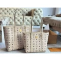 M Family Basket Small Shopping Bag Beige Size 26-25