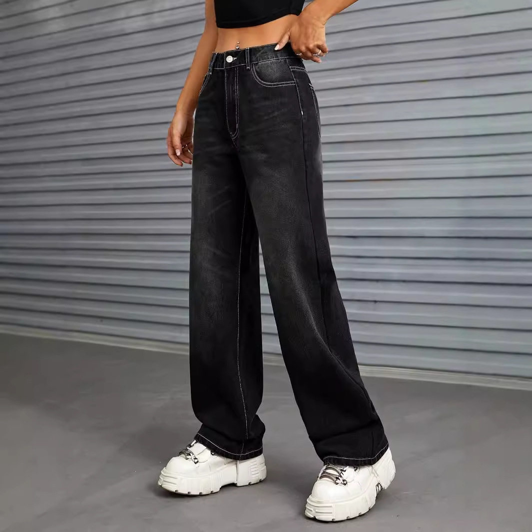 Wide Leg Denim Trousers Slim Fit Trendy Style Casual Wear Wholesale Available low MOQ fast shipping