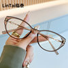 30343 New Stylish Trendy Flat Glasses Retro Cat Eye Anti Blue Light Glasses Stylish Ins High Definition Glasses Frame