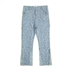 New European and American retro street INS trendy cashew flower micro flared jeans fashionable casual loose jeans