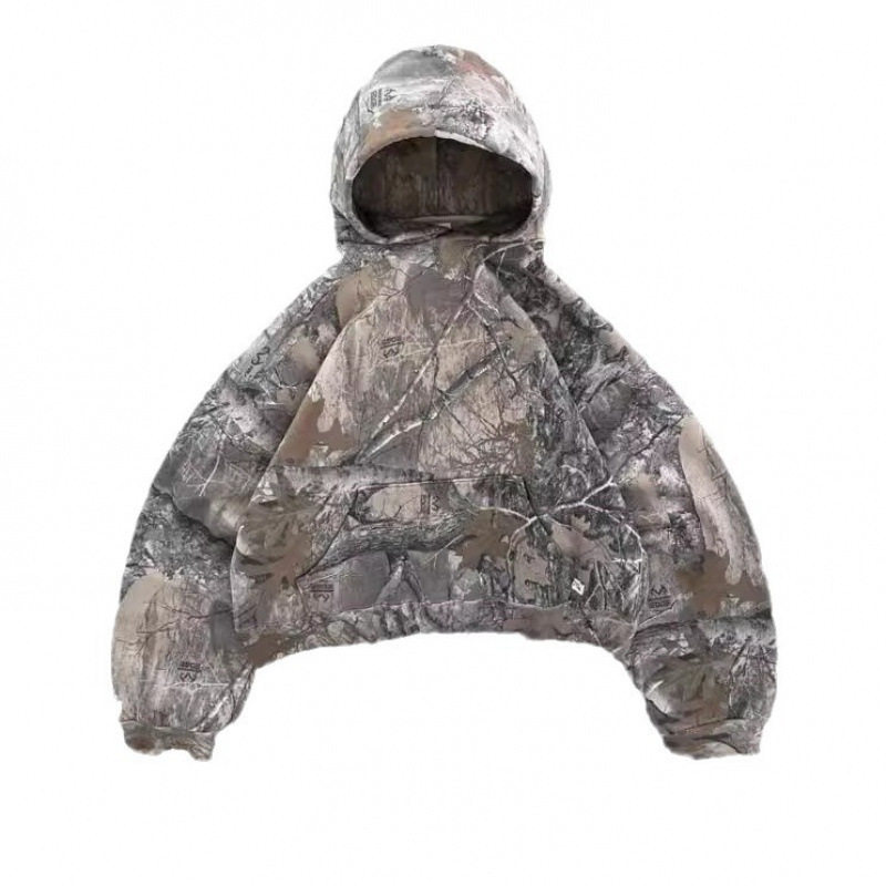European and American cross-border camouflage print hooded sweatshirt for men and women couples American retro street hip-hop loose pullover
