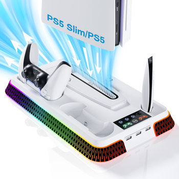 New PS5PRO/PS5Slim/PS5 multi-function host cooling base colorful base PS5 handle charging