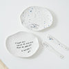 Korean blogger same style niche irregular dessert plate simple letter butter jam knife ceramic Western cheese plate