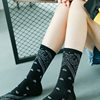 Tide brand cashew flower vintage socks street fashion black and white stocking totem ladies in the tube tide socks manufacturers wholesale