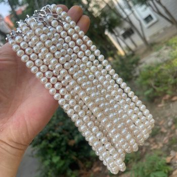 Natural Pearl Necklace 7-8mm Mother Chain Tower Chain Clavicle Chain Freshwater Pearl Round Beads